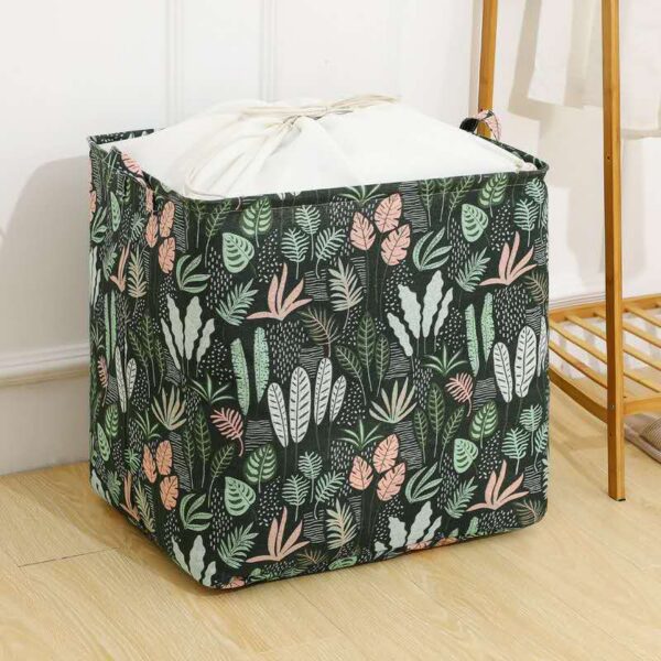 Extra Large 140L Laundry Storage Basket with Drawstring Cover