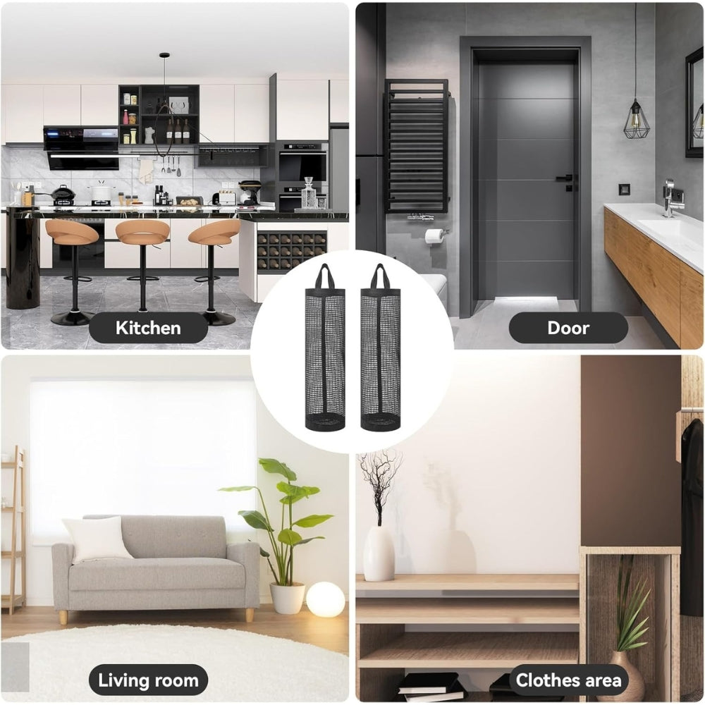 Easy to hang bag organizer with handle for doors and cabinets