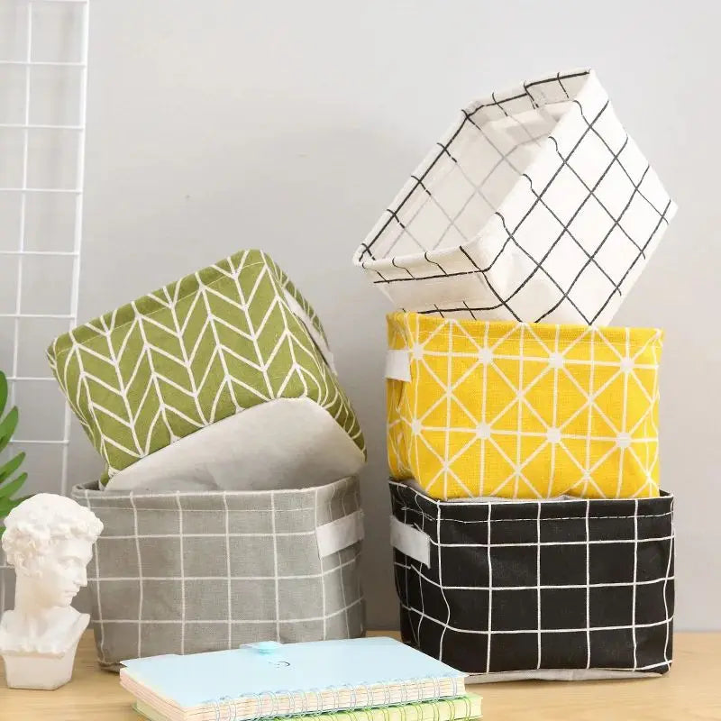 Cute mini foldable storage bins for makeup, keys and organizing small items