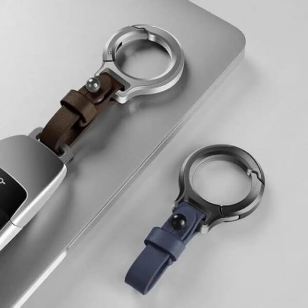 Premium Metal Keyring with Leather Strap