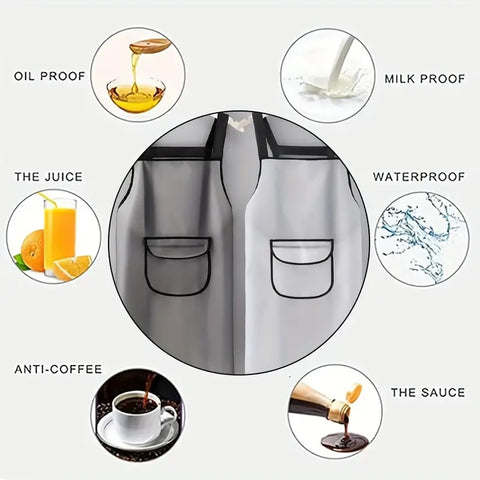 Oil proof waterproof apron close up view