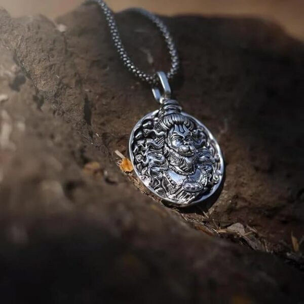 Silver-Plated Hanuman Pendant | Stylish & Durable Locket for Men