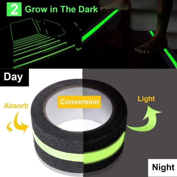 Glow-in-the-Dark Anti-Slip Tape for Stairs (2"x 5M)