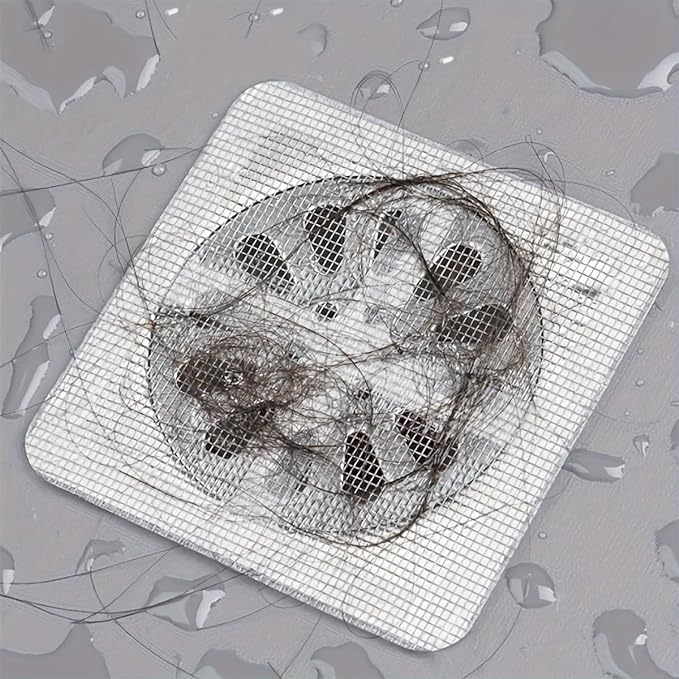 Drain sticker catching hair and debris