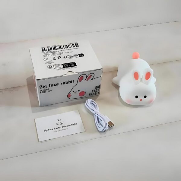 Cute Big Face Rabbit  Silicon 3D Touch Lamp