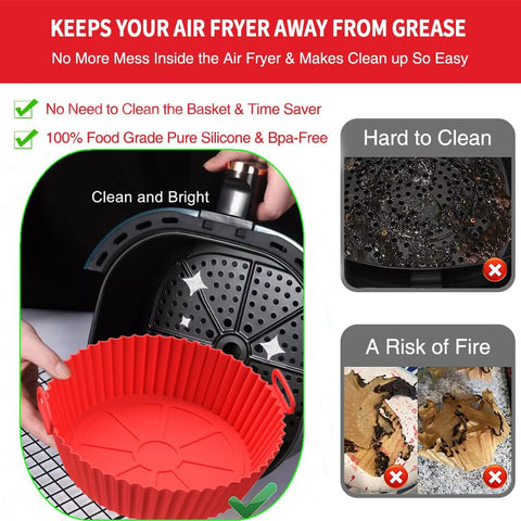 Non stick and easy to clean air fryer silicone liner